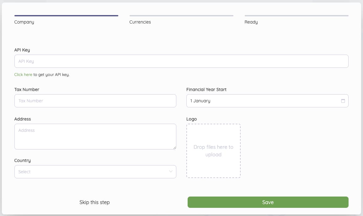How to Use the Akaunting VPS Template The Akaunting configuration wizard