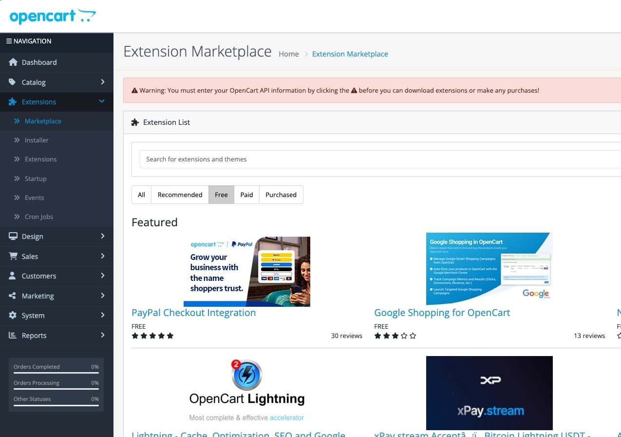 How to Use the OpenCart VPS Template