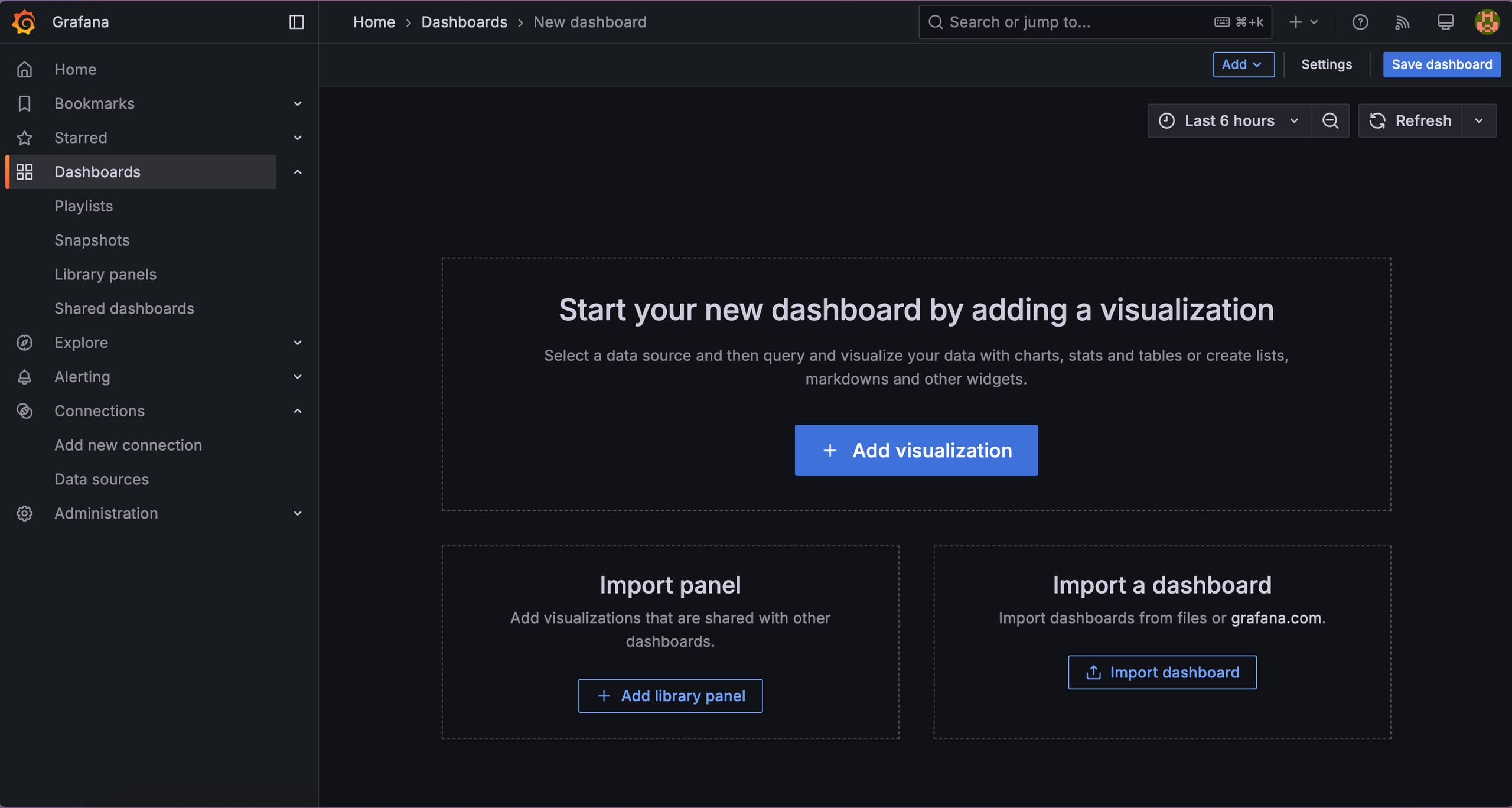 Grafana new dashboard