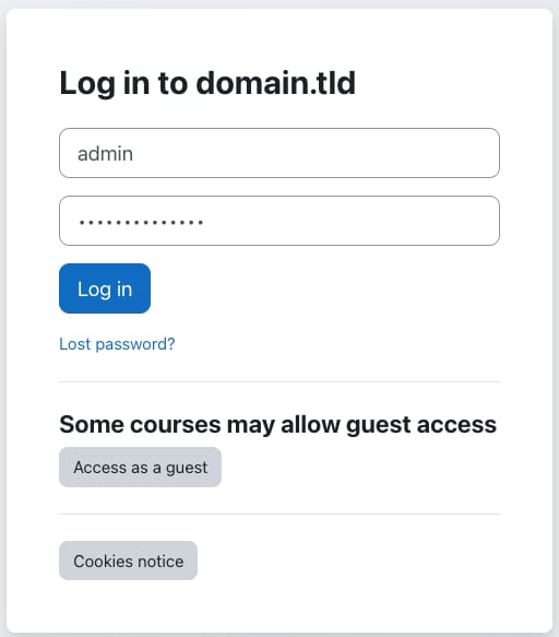 How to Use the Moodle VPS Template Logging into Moodle